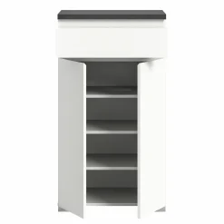 Schuhschrank grauweißsilberfarben