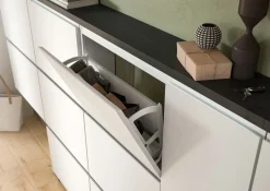 Schuhschrank grauweißsilberfarben