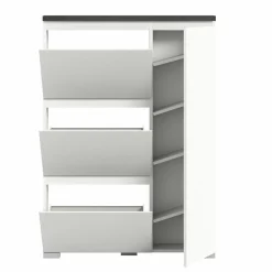 Schuhschrank grauweißsilberfarben