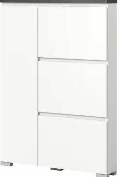 Schuhschrank grauweißsilberfarben