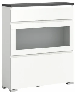 Schuhschrank grauweißsilberfarben