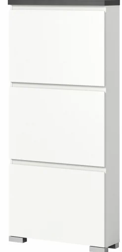 Schuhschrank grauweißsilberfarben