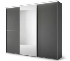 Schwebetürenschrank grau