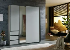 Schwebetürenschrank 2trg. grau