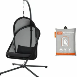 SIENA GARDEN Gartenhängesessel Set 2-tlg schwarz