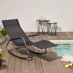 SIENA GARDEN Gartenliege schwarzgrau