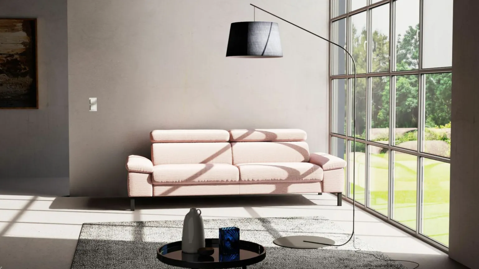 3-Sitzer-Sofa rotpink