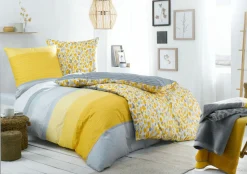 s.Oliver Satin-Bettwäsche gelbgrau