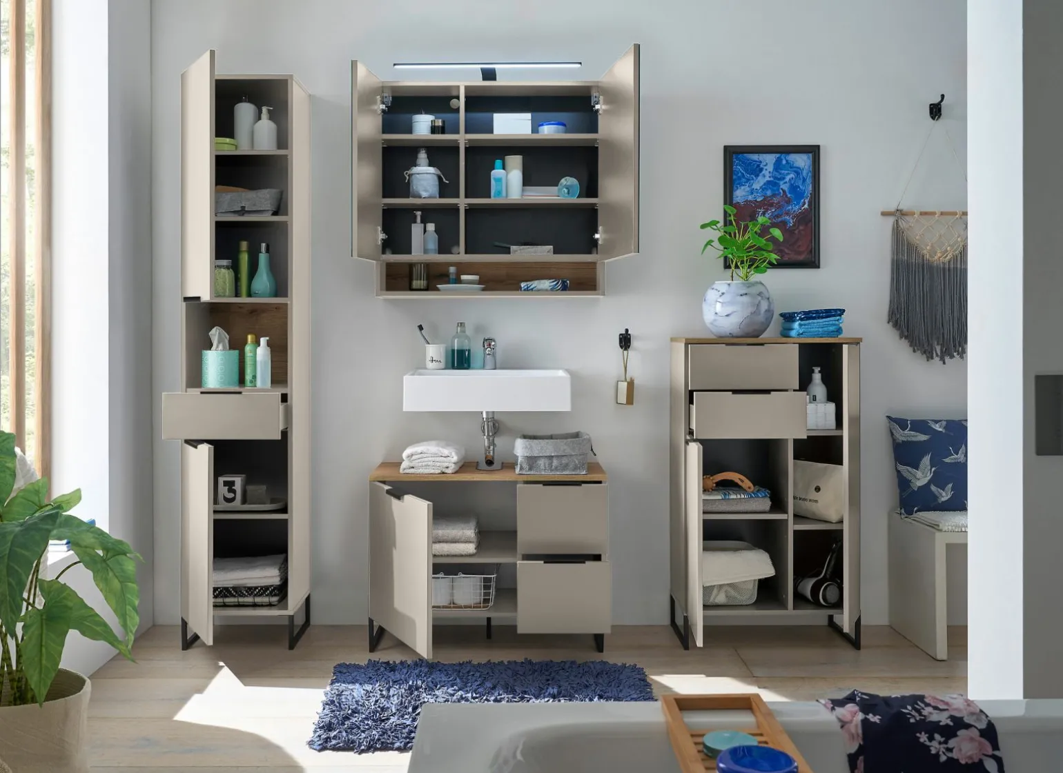Spiegelschrank beige