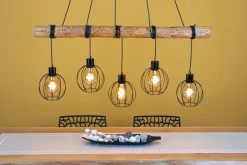 Spot Light Pendelleuchte 5flg braunschwarz