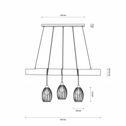 Spot Light Pendelleuchte 3flg braunschwarz