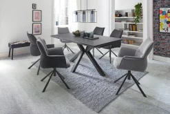 Säulenesstisch grau