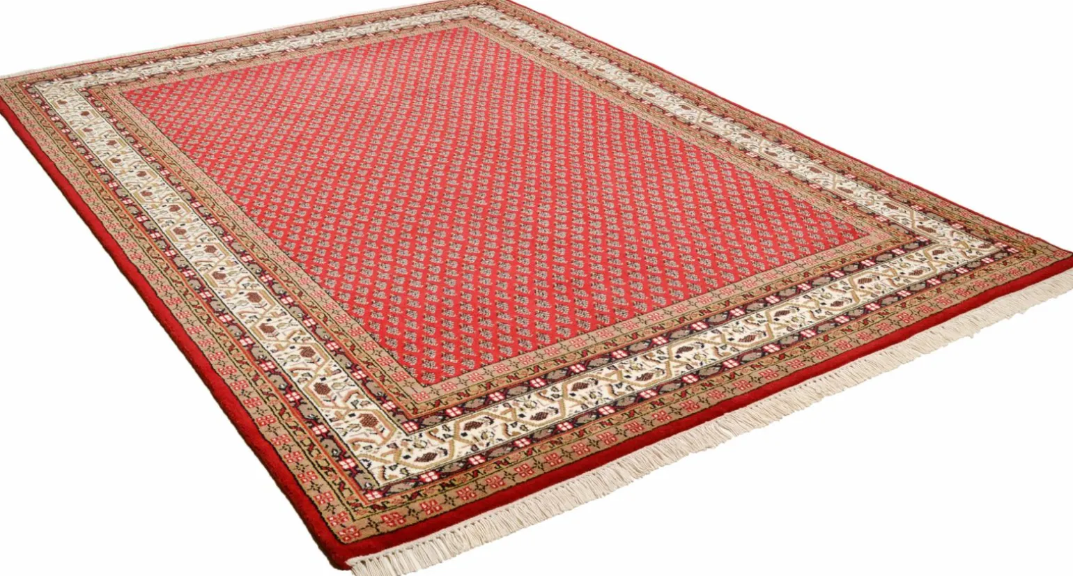 Theo Keller Handknüpfteppich rotbeige