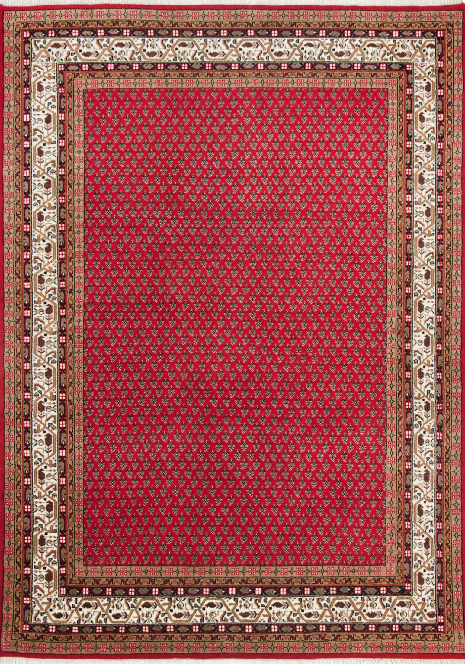 Theo Keller Handknüpfteppich rotbeige