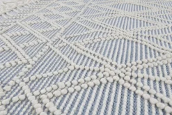 Theo Keller Handwebteppich blau