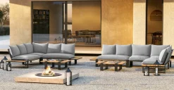 TIERRA OUTDOOR Gartenlounge Set Alu/Teak braungrau