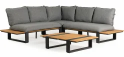TIERRA OUTDOOR Gartenlounge Set Alu/Teak braungrau
