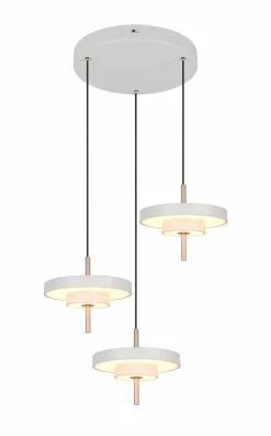 Trio Leuchten LED-Pendelleuchte 3flg grau