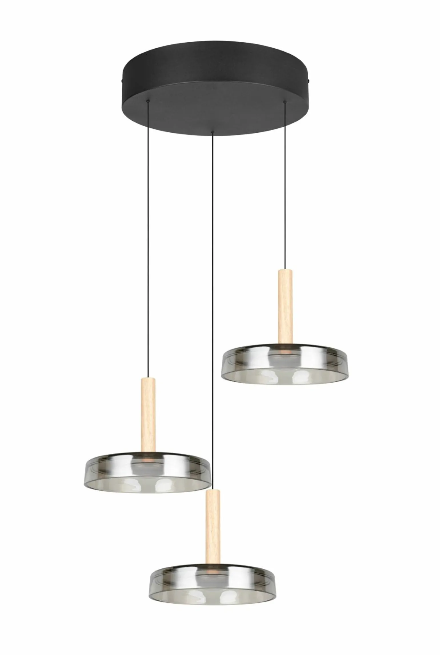 Trio Leuchten LED-Pendelleuchte 3flg schwarz