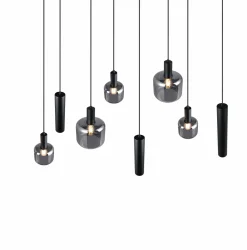 Trio Leuchten Pendelleuchte 8flg schwarz