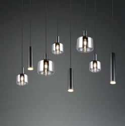 Trio Leuchten Pendelleuchte 8flg schwarz