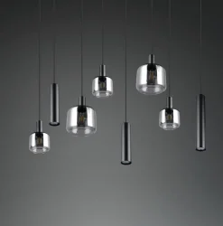 Trio Leuchten Pendelleuchte 8flg schwarz