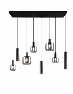 Trio Leuchten Pendelleuchte 8flg schwarz