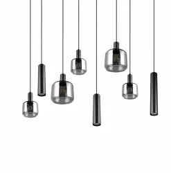 Trio Leuchten Pendelleuchte 8flg schwarz