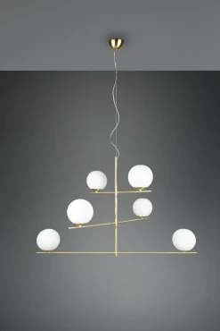Trio Leuchten Pendelleuchte 6flg goldfarben