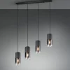 Trio Leuchten Pendelleuchte 4flg schwarz