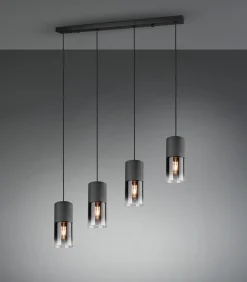 Trio Leuchten Pendelleuchte 4flg schwarz