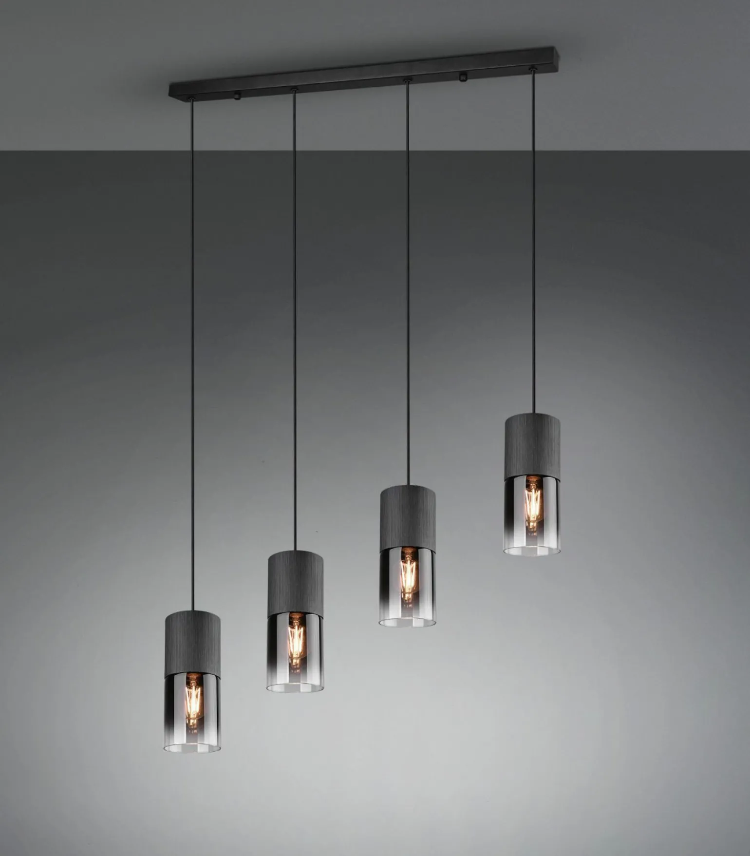 Trio Leuchten Pendelleuchte 4flg schwarz