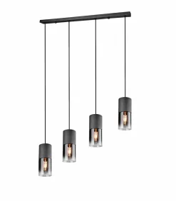 Trio Leuchten Pendelleuchte 4flg schwarz