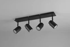 Trio Leuchten Strahler 4flg schwarz