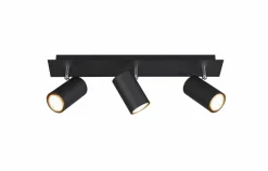 Trio Leuchten Strahler 3flg schwarz