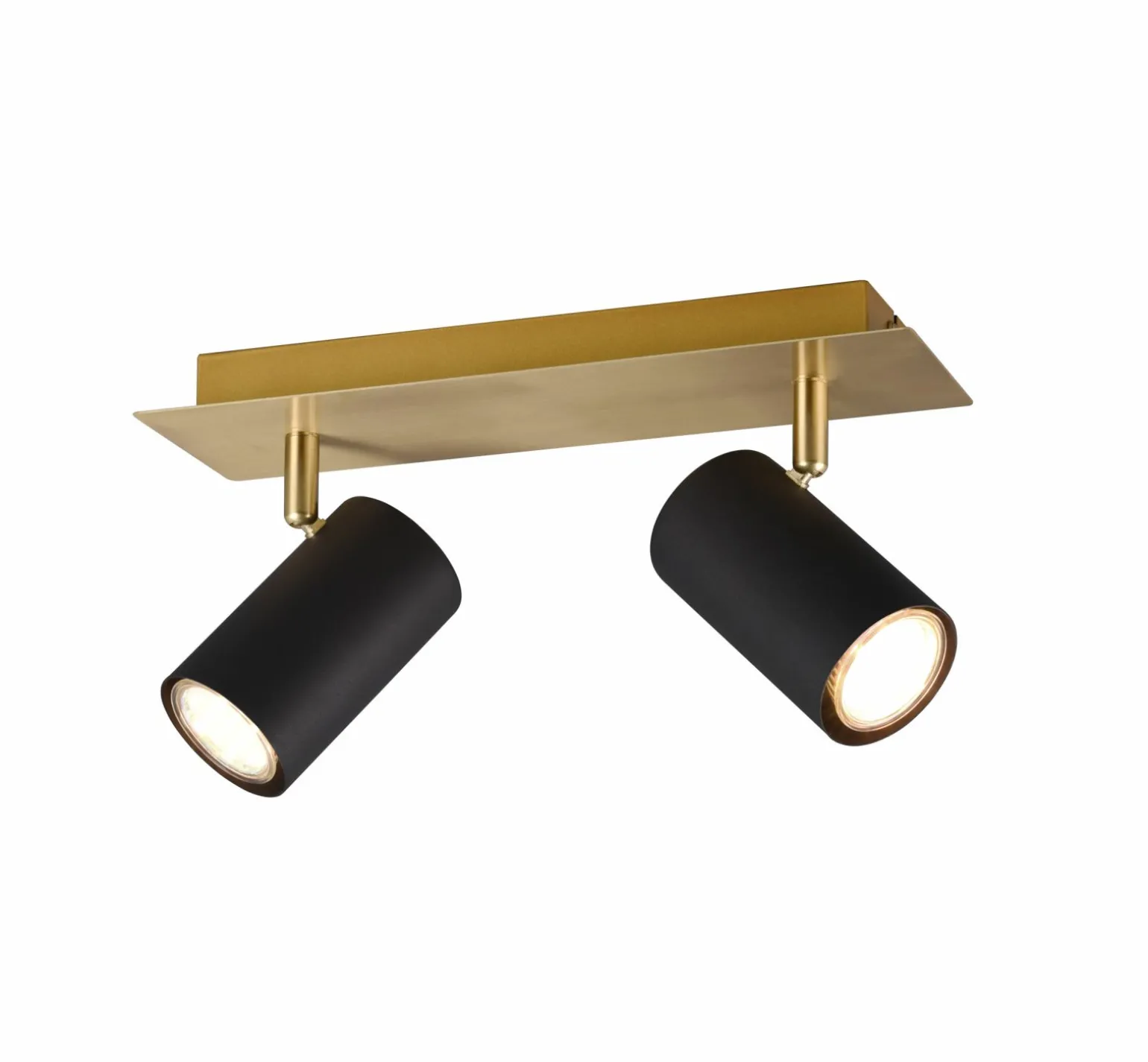 Trio Leuchten Strahler 2flg goldfarbenschwarz