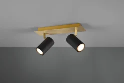 Trio Leuchten Strahler 2flg goldfarbenschwarz