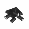 Trio Leuchten Strahler 4flg schwarz