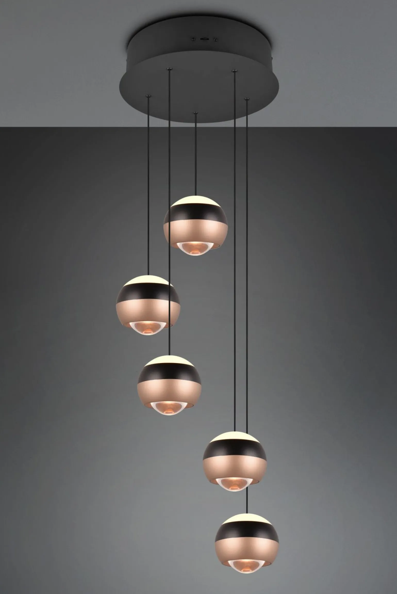 Trio SELECT LED-Pendelleuchte 5flg schwarz