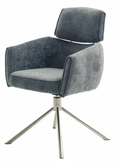 Vierfußstuhl mit Armlehne grau