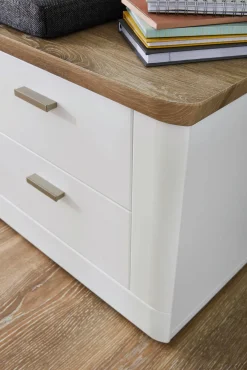 vito Garderobenbank braunweißsilberfarbenschwarz