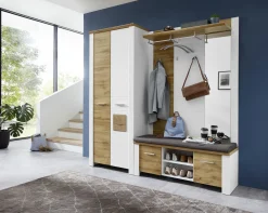 vito Garderobenbank weißbraun