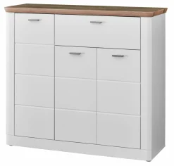 vito Kommode braunweißsilberfarbenschwarz