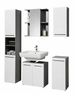 Waschbeckenunterschrank schwarzweißmehrfarbig