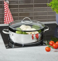 WMF Schmorpfanne m. Deckel 28cm silberfarben