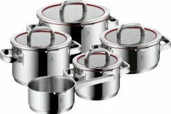 WMF Topfset 5tlg silberfarbenrot