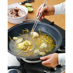 WMF Wok-Abseihlöffel 36cm silberfarben