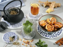 Zassenhaus Untersetzer 11cm weißblau