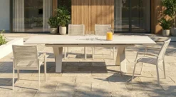 ZEBRA Garten Ausziehtisch beige