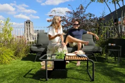 ZEBRA Garten 3-Sitzer Sofa grau